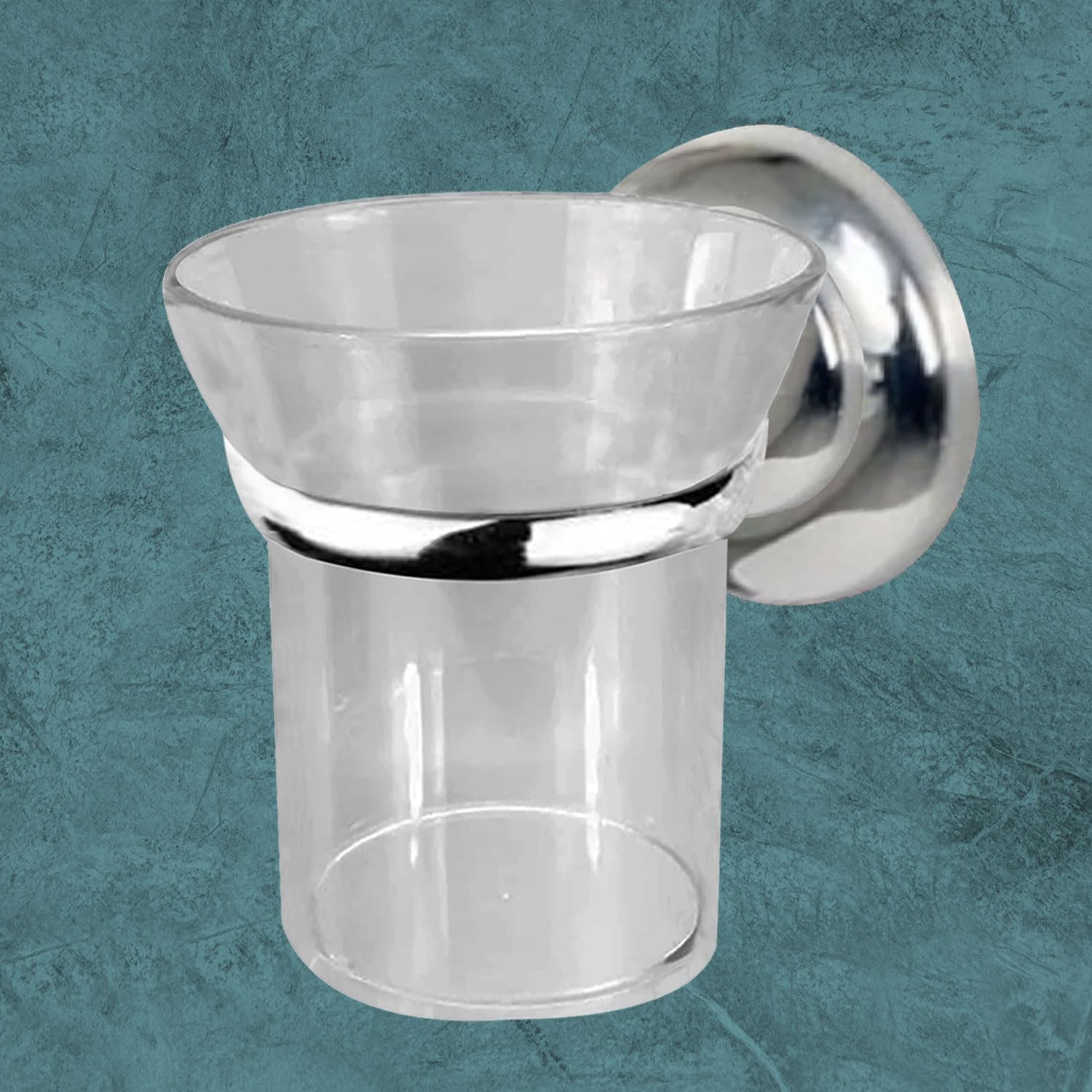 Badem10 Diş Fırçalık Yapışkanlı Banyo Diş Fırçası Kabı Kutusu Krom Kristal
