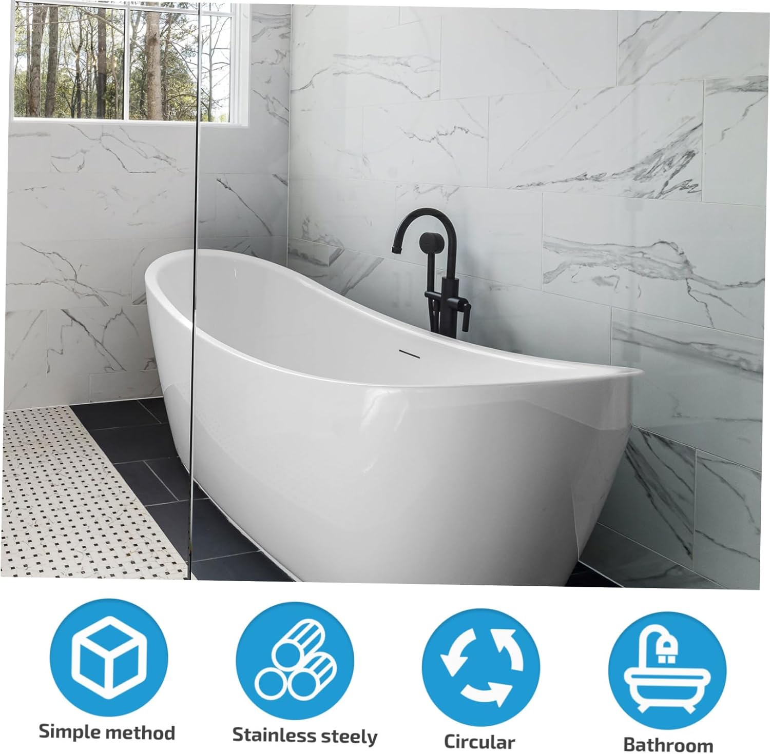 LIFKOME Stainless Steel Bathtub Tray Anti-Slip Shower Rack Multi-Function Chrome Bathtub Organizer for Phones Soap and Towels Portable and Lightweight Design