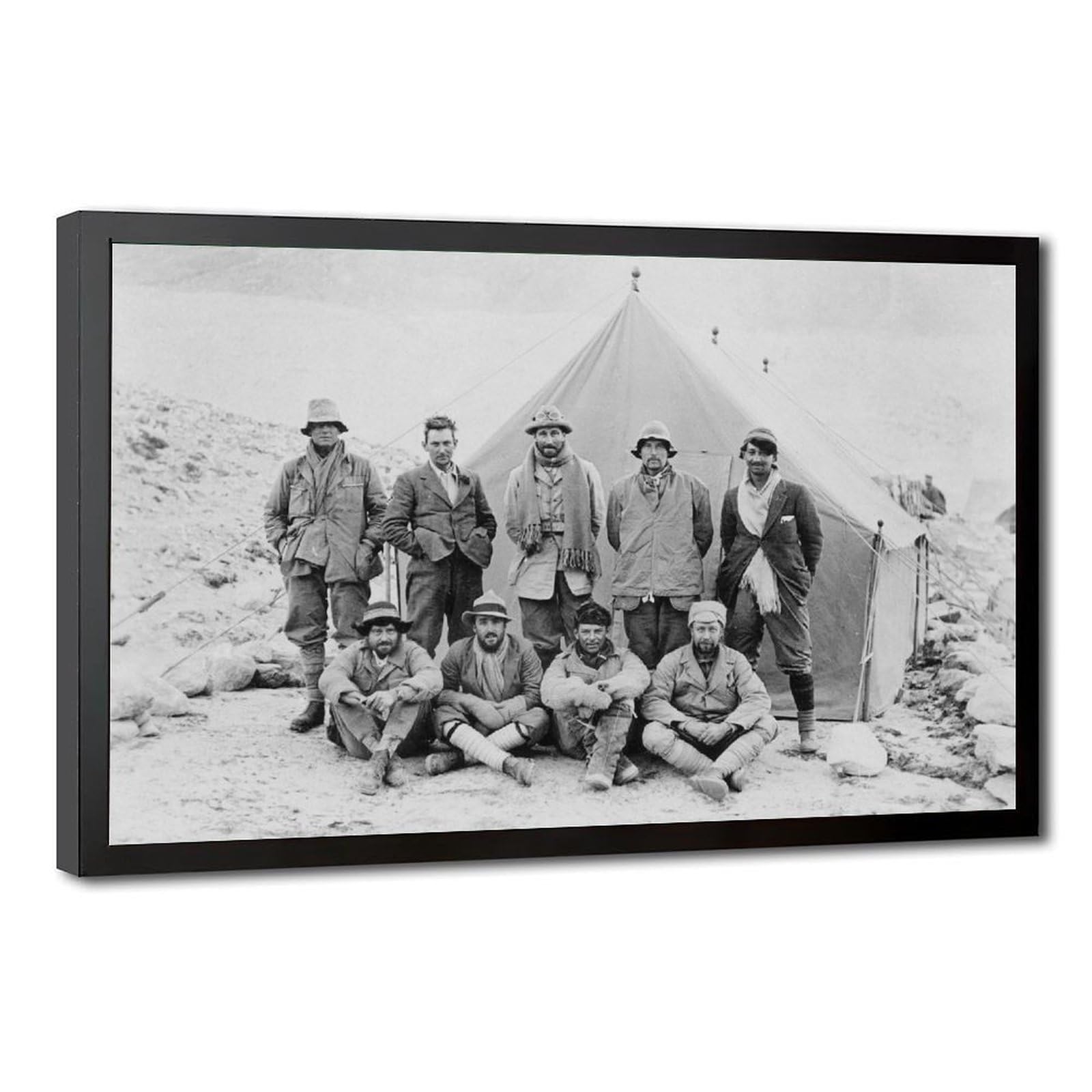 WCYB Mountaineers of Ill-fated 1924 Everest Expedition Posters Prints Canvas Deco Paintings Wall Art Hangable Frame 8" L X 12" W