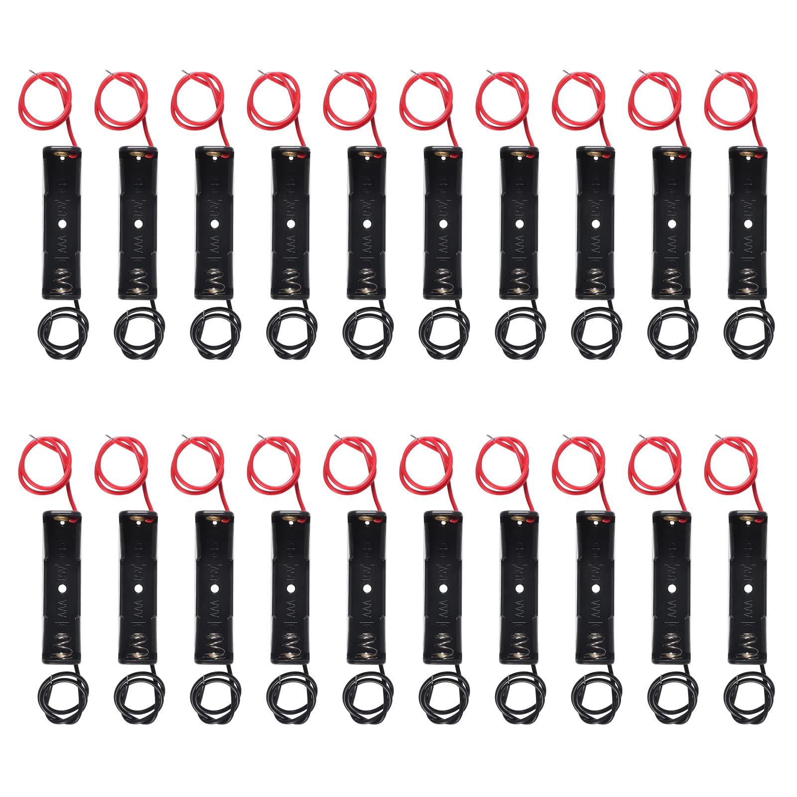DIANN 20pcs AAA Battery Holder Single 1x 1.5V AAA Battery Holder AAA Battery Holder with Wires