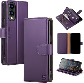 Shieldtop Compatible with Samsung Galaxy S25 Edge Wallet Case with Card Holder,Women Men RFID Blocking PU Leather Folio Flip TPU Protective Cover Credit Card Slots,Phone Case for S25 Edge,Purple