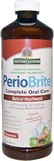 Nature's Answer Periobrite Alcohol-Free Mouthwash, Cinamint, 16 Ounce ( 2 Pack ) | Fluoride Free | Natural Breath Freshener | Stain Remover | Natural Teeth Whitener