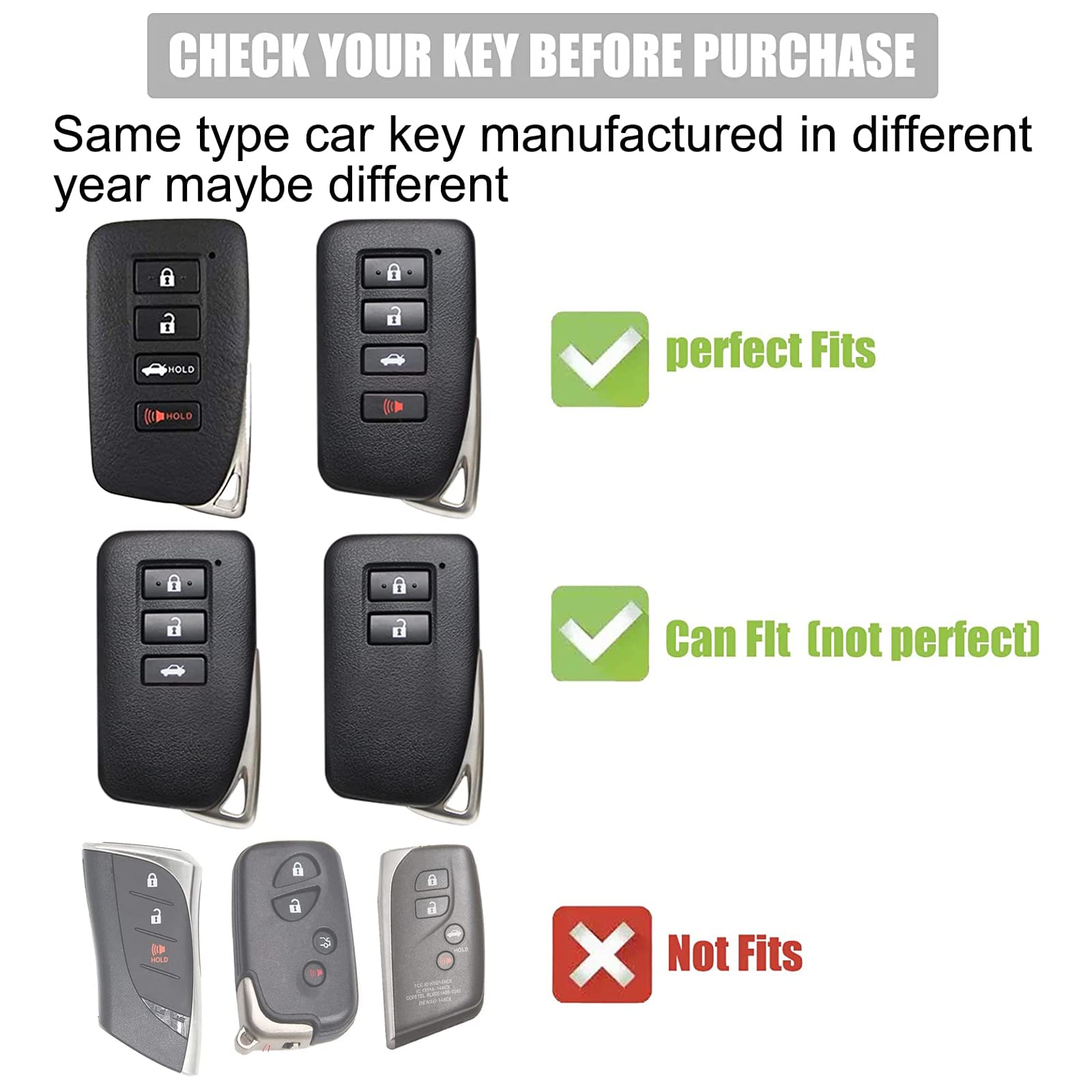 Gematay Etui na klucze Lexus ze smyczą do kluczy, miękki ochraniacz na klucze z TPU kompatybilny z Lexus RX to ES GS LS NX RS GX LX RC LC Smart Key Case