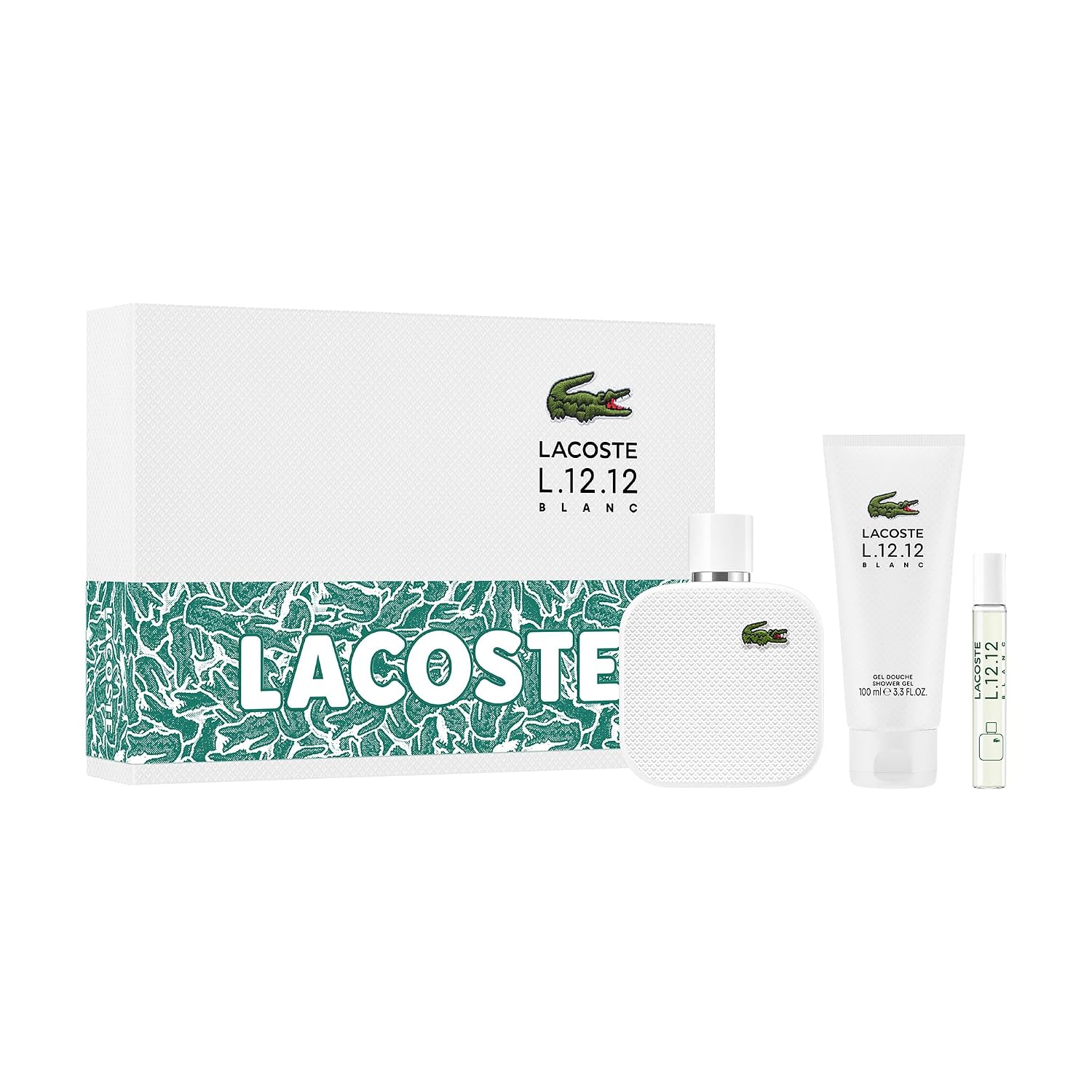 Lacoste L.12.12 Blanc 3 Piece Eau de Toilette Gift Set (Two Eau de Toilette Sprays, Shower Gel)