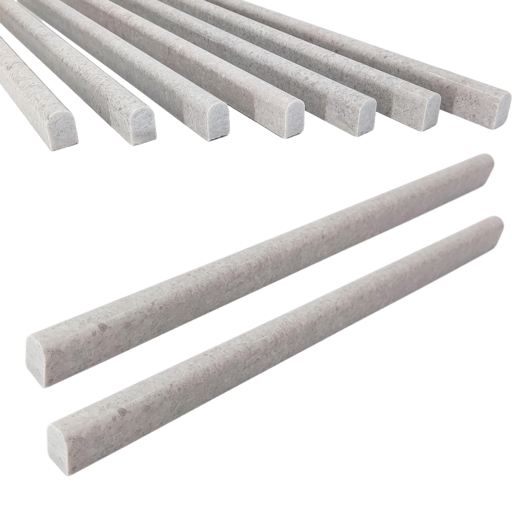 Gray 15 Pack Marble Pencil Liner Tile, 0.5"X12" Polished Marble Tile Edge Trim for Kitchen Backsplash, Bathroom and Shower Walls (15)