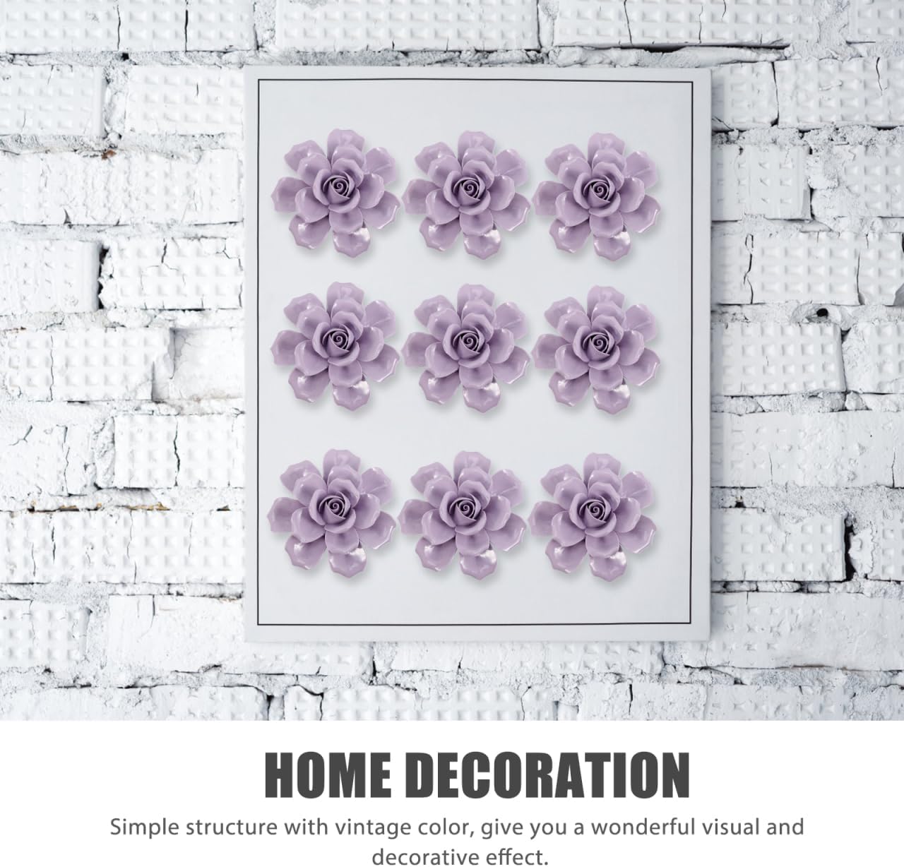 BESTOYARD Ceramic Flowers for Wall 3D Flower Wall Decor Hanging Ornament for Living Room Bedroom Patio Indoor Outdoor 3.54X3.54X5 Inches