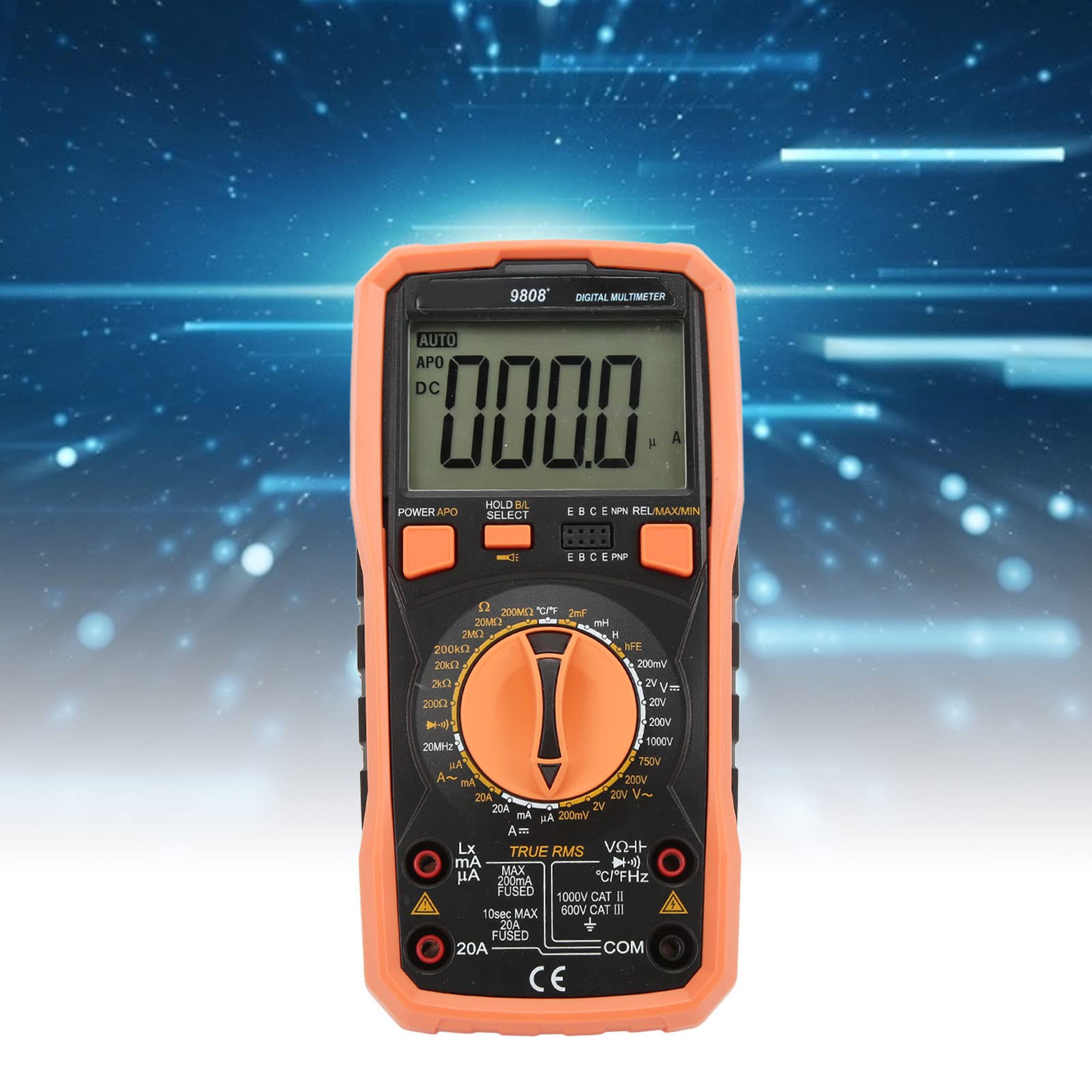 9808+ Accuratezza Ad Alta Precisione Digital Multimetro Multifunzionale Tester Elettrico Misurazione della Corrente di Tensione di Tensione AC CC Capacità