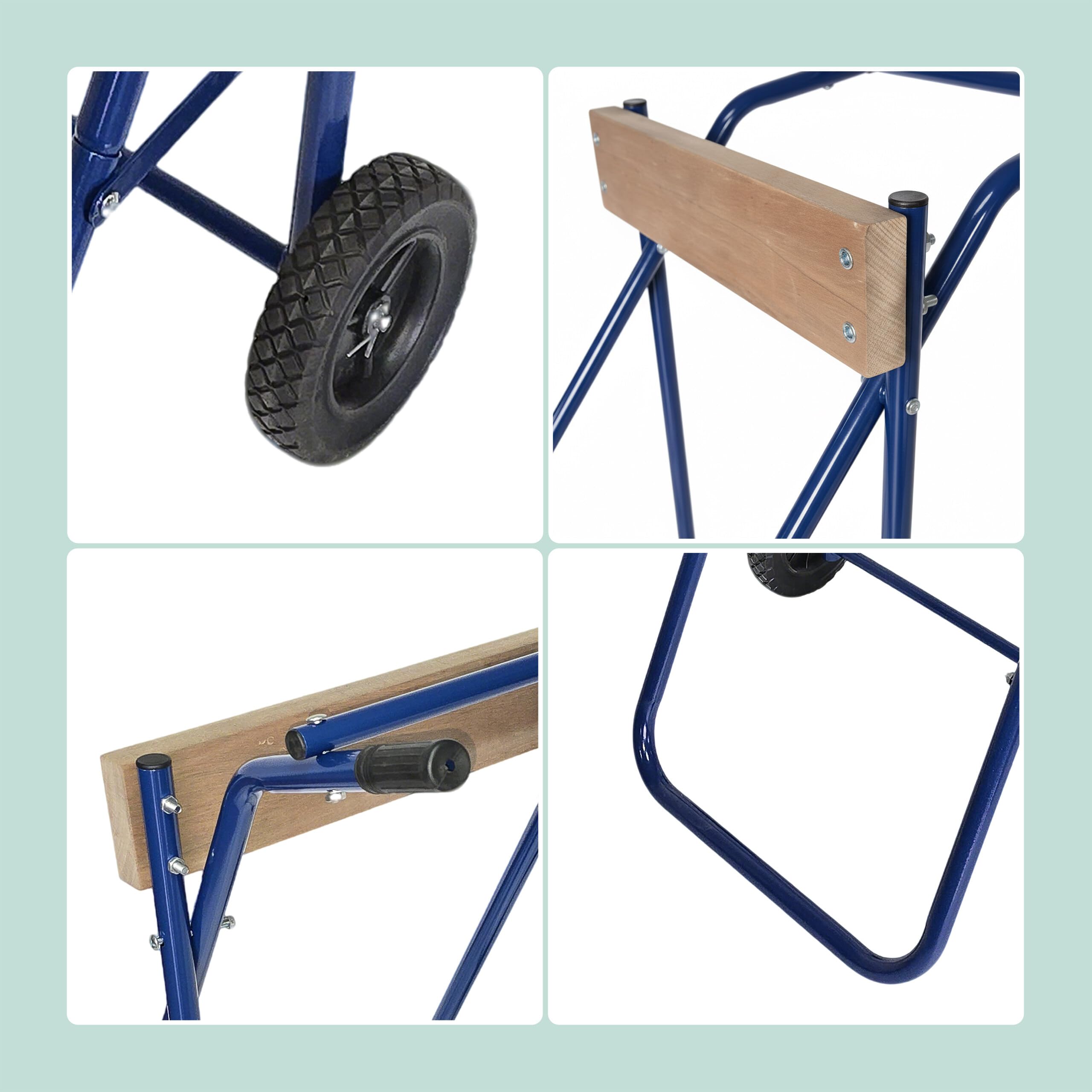 Relaxdays Supporto per Motore Fuoribordo, Carrello per il Trasporto e lo Stoccaggio, in Acciaio, fino a 100 kg, Blu