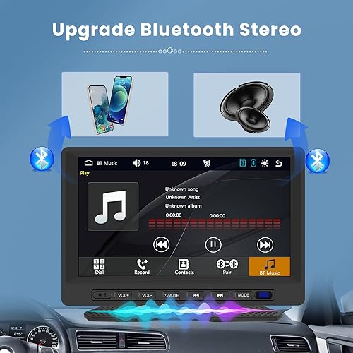 Miniatura 6 de Inefala Estéreo portátil inalámbrico para automóvil Apple CarPlay de 7 pulgadas, soporte para tablero CarPlay con Android Auto, pantalla táctil Full