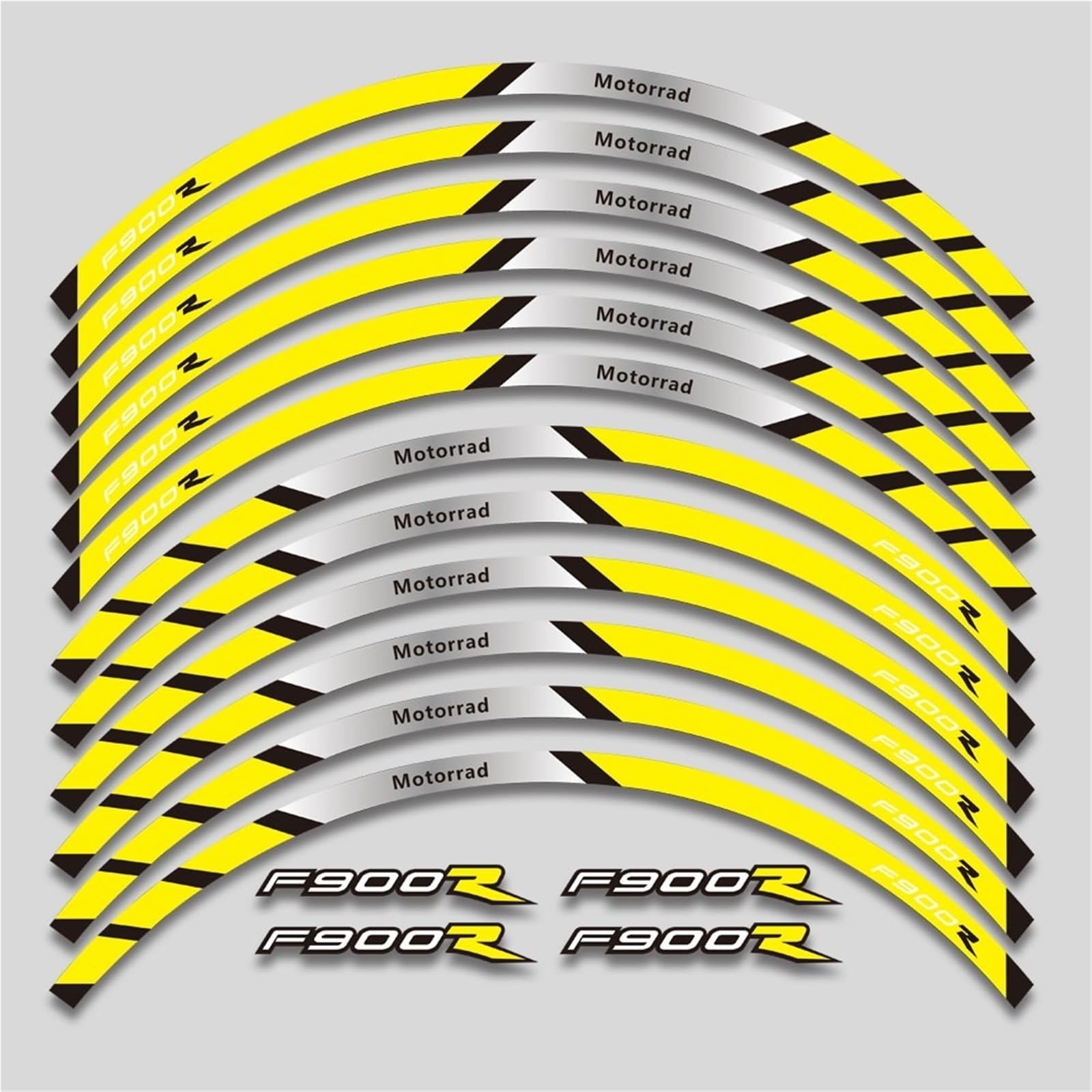 Motorcycle Front and Rear Tire Waterproof Sticker for BMW F900R F900 R F900r Reflective Stripe Rim Set Decal Decorative(Color14)