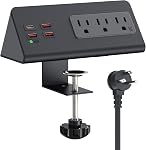 Bar électrique de bureau avec PD 20W USB C, Haiaoyyds Station de recharge de kiosque à nuit avec 3 Des sorties, 4 USB Ports, connecteur de protection de bureau 6.56FT Bouchon plat, Bureau de bureau, Maison (Blanc)