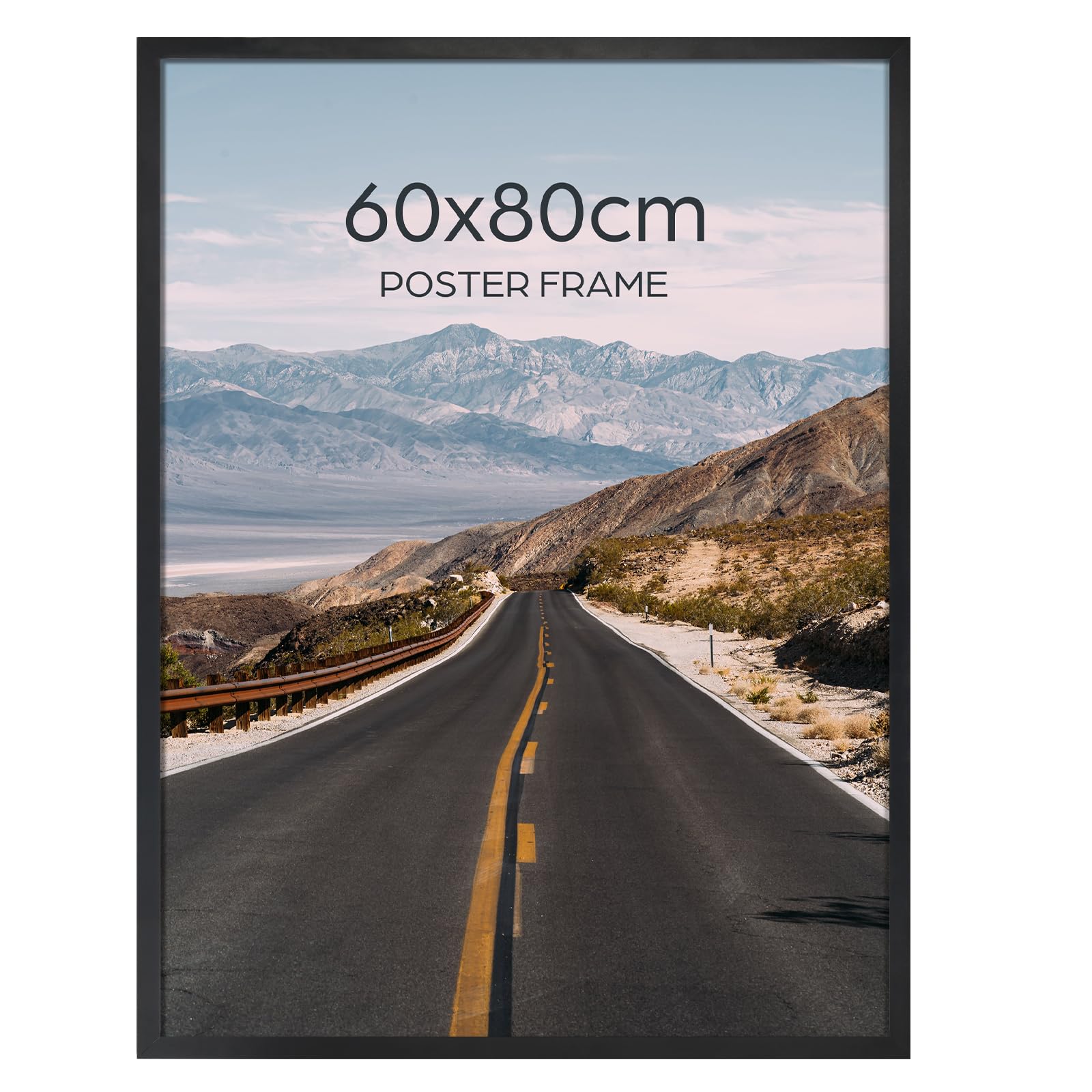 Giftgarden Black Aluminium 60x80cm Picture Frame, Large Poster Frame 80cm x 60cm for Wall-Mounted Horizontal or Vertical Display, Suitable for Art Prints, Portraits, Landscape Photos — image 1