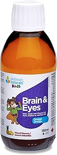 Platinum Naturals - Kids Brain & Eyes, 150ml - Omega for Kids Brain Health, Eye Health, Focus and Eye Vision Supplement - Lutein for Kids, Childrens DHA for Kids & Cholecalciferol Vitamin D3 for Kids