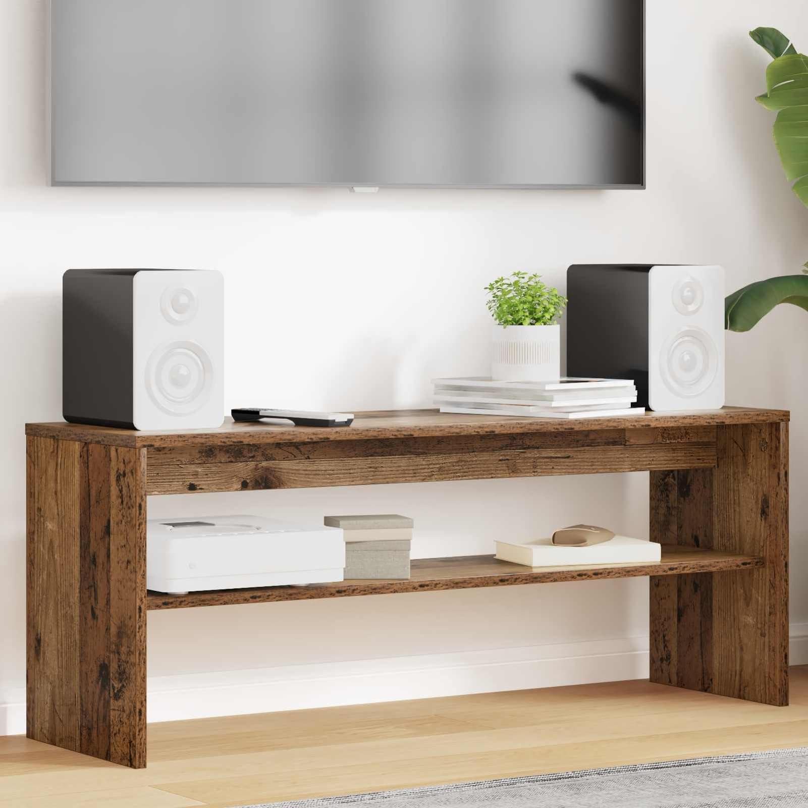 Gecheer TV-Schränk Altholz 100 x 30 x 40 cm Holzwerkstoff, Fernsehschrank Fernsehtisch TV-Lowboard für Wohnzimmer Home-Cinema Gamerzimmer8000338