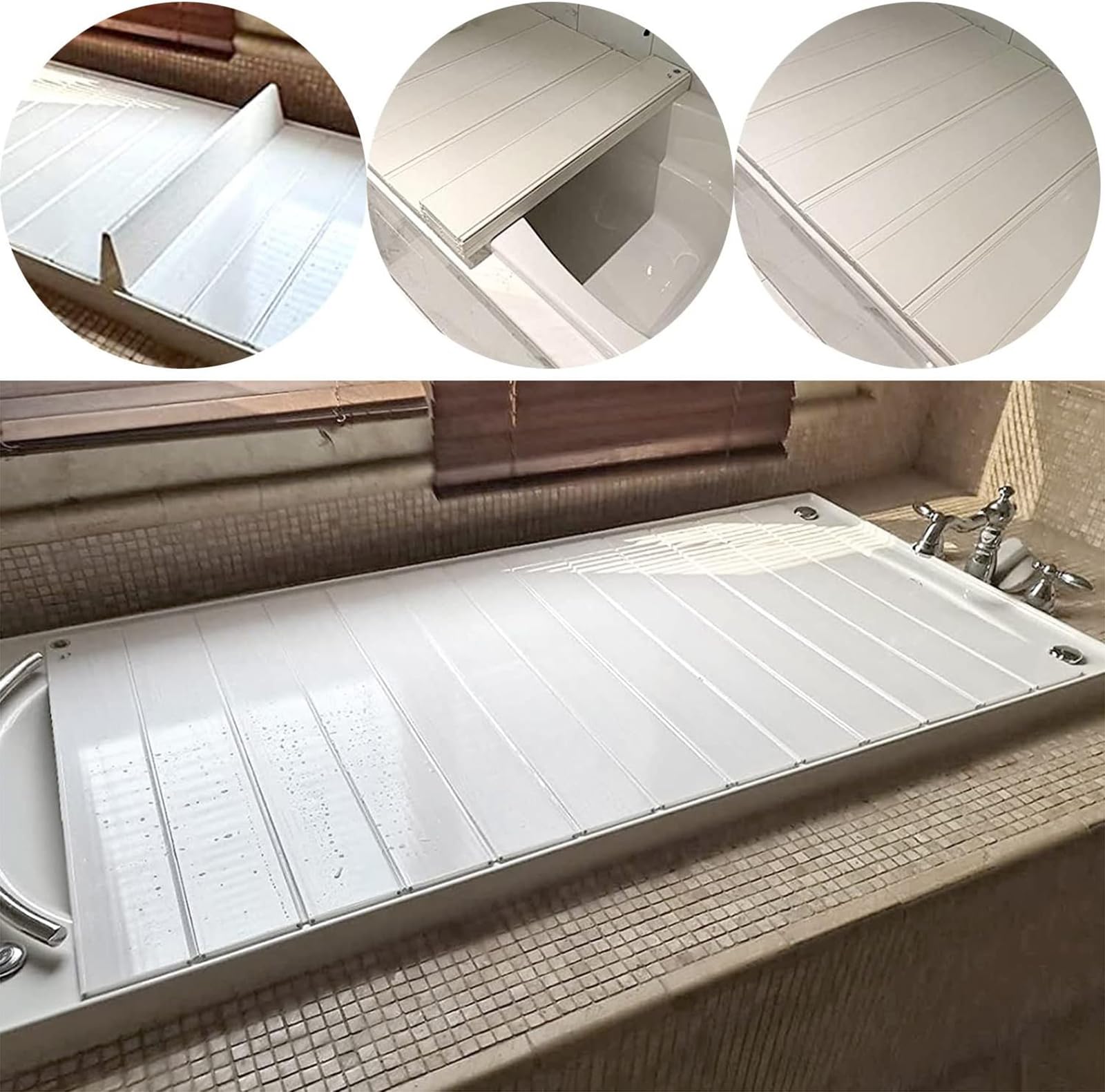 Przenośny pokrowiec na wannę – wielofunkcyjna składana pokrywa wanny przeciwpyłowa wodoodporna migawka pasuje do 138 cm x 70 cm - idealna do relaksu i kąpieli