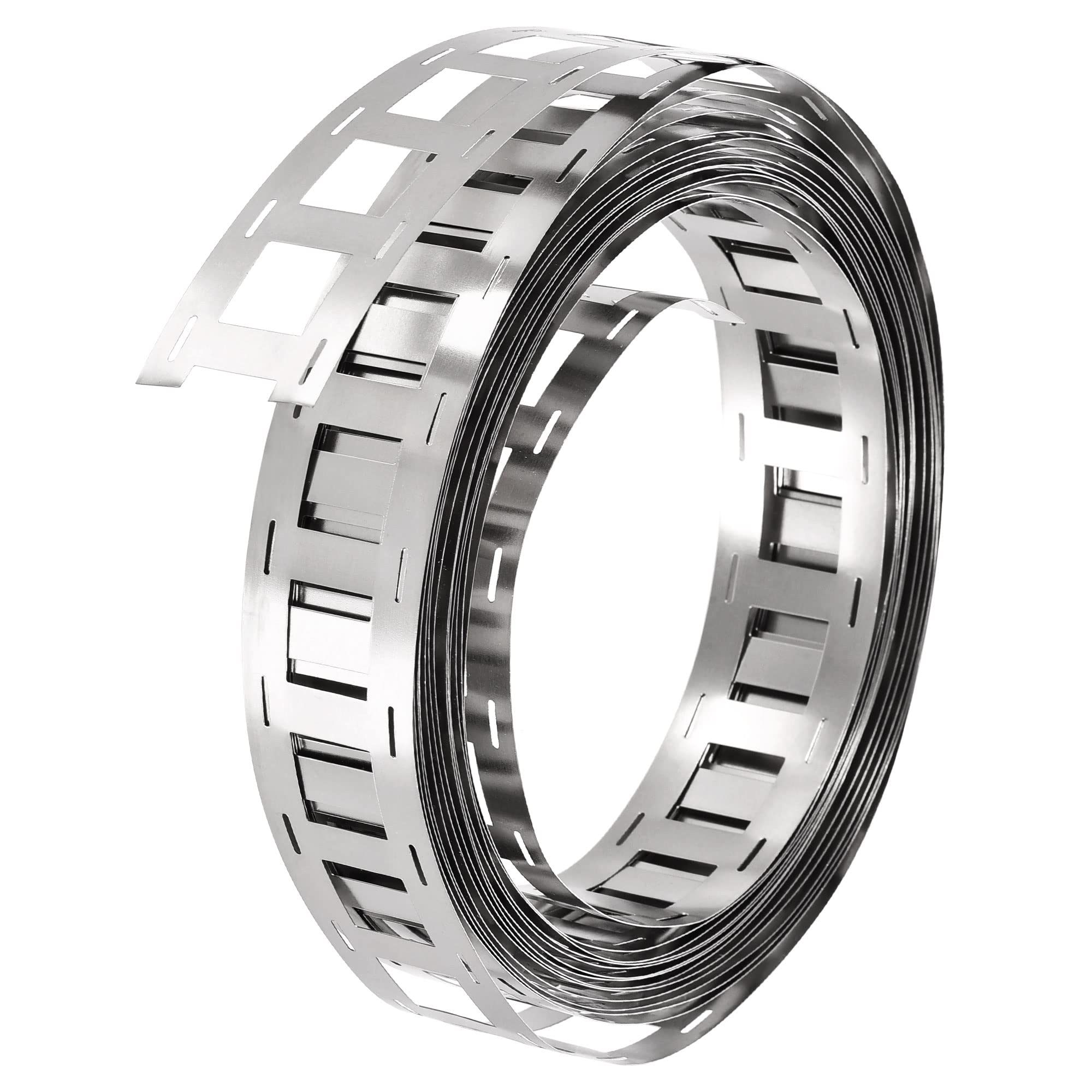 sourcing map 1 Roll 5m Nickel-Plated Steel Strip, Connecting Plate Steel Tape for Battery and Spot Welding, 27x0.2mm(WxT)