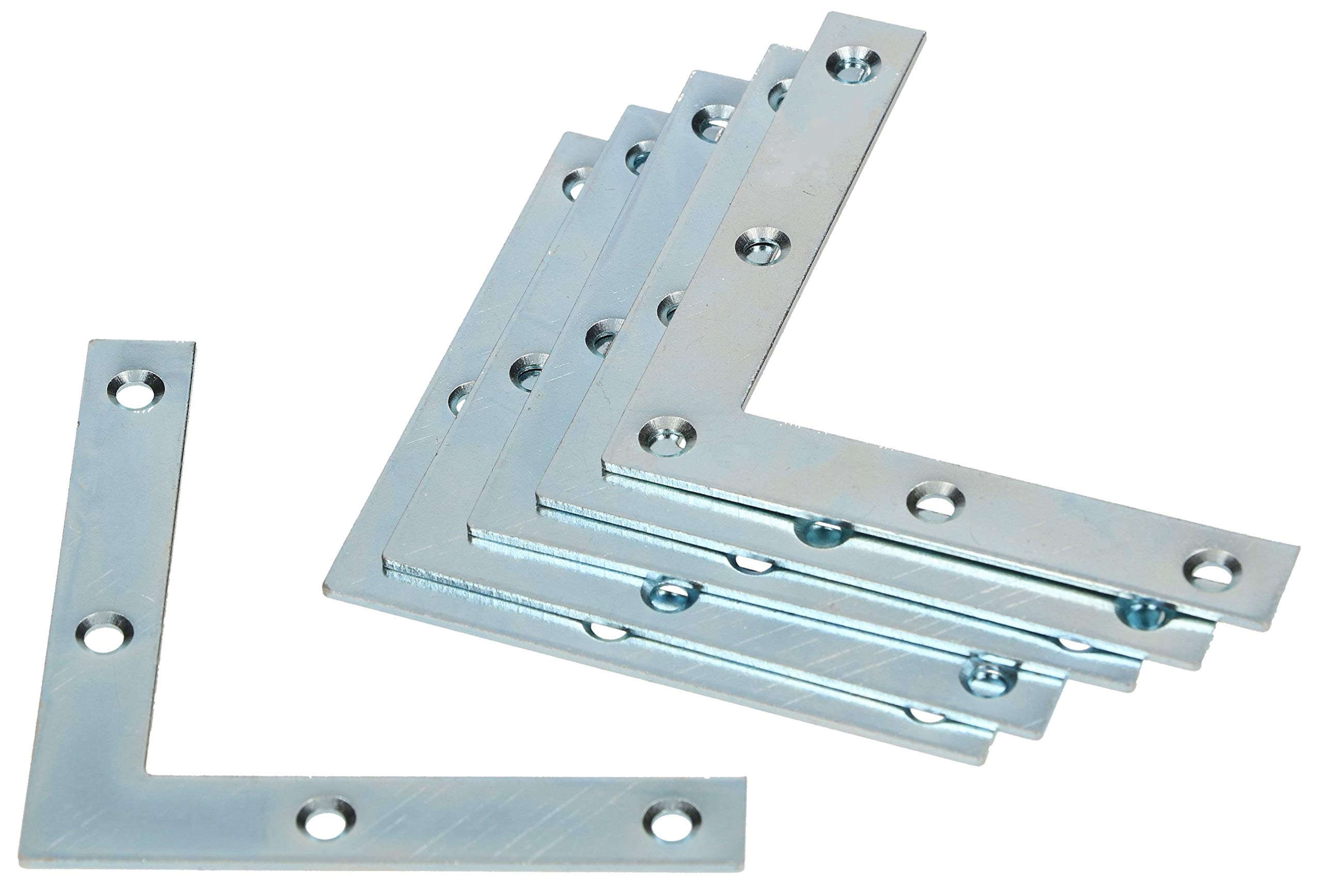 KOTARBAU® 100 x Placas de Esquina, Placas Planas en Forma de L, 75x75 Conector Angular, Conector de Esquina, Placa Perforada, Placas de reparación 90º, Conectores Planos, Pletinas, Soportes de Acero