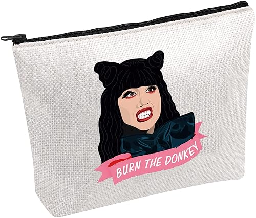 FOTAP Bolsa de maquillaje inspirada en vampiros regalos de fantasía para amantes de vampiros bolsa de maquillaje Burn The Donkey de película de