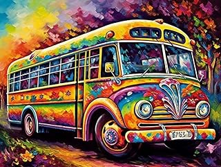 5D Diamond Art Painting Kits for Adults,School Bus Track Bus DIY Crystal Arts and Crafts, Gem Art Paints Home Wall Decor (2) 15.7x19.8inches/40x50cm