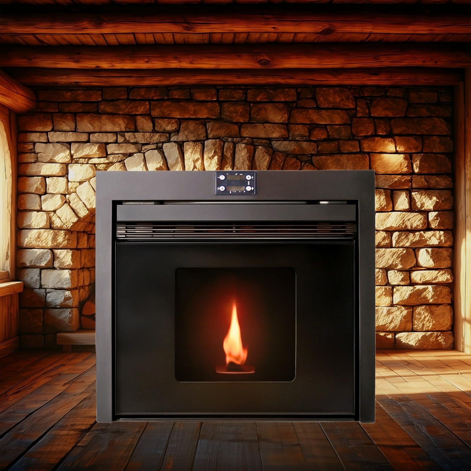 EIDER BIOMASA Insertable de Pellets Insert CANADÁ 11 – 10,3 kW – Rendimiento 92% – hasta 237 m³ – Tolva 13 kg – Programable WiFi – Clase A+