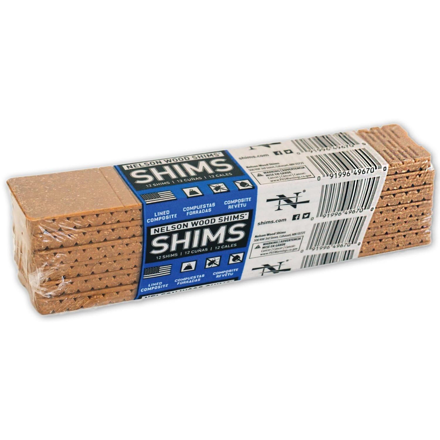Nelson Wood Shims, 8-inch 12-Pack Composite Bundle: Amazon.com