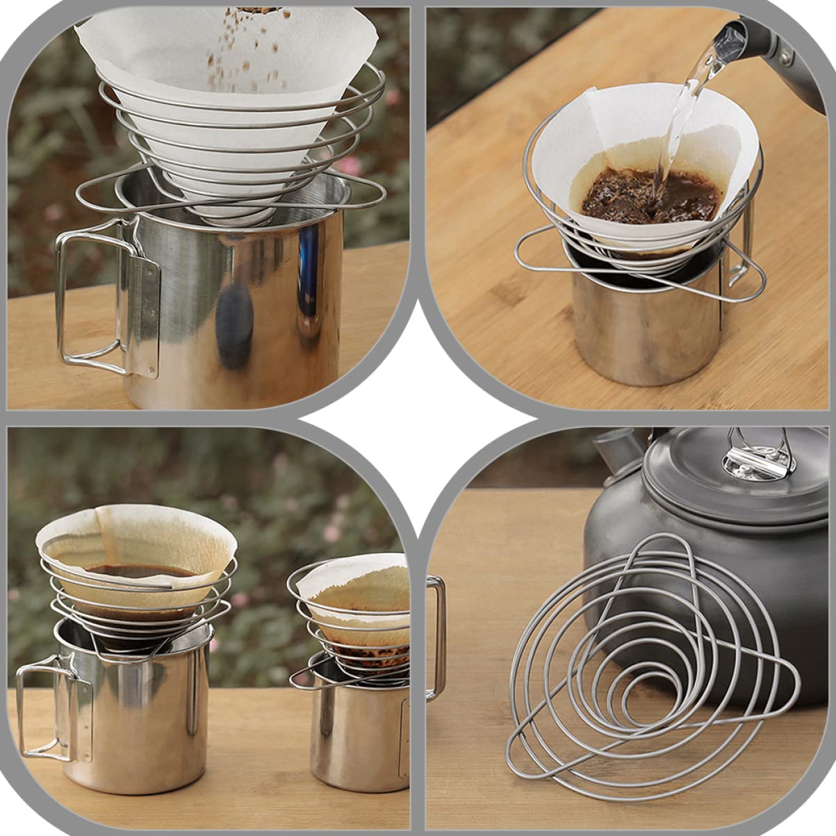 NIYANGLE 3 Pièces Entonnoir à Café Filtre à Café En Céramique Filtres à Café Réutilisables Filtre à Café Pliable Verser Sur La Cafetière Cafetières Gel De Silice Grains De Café Pliant