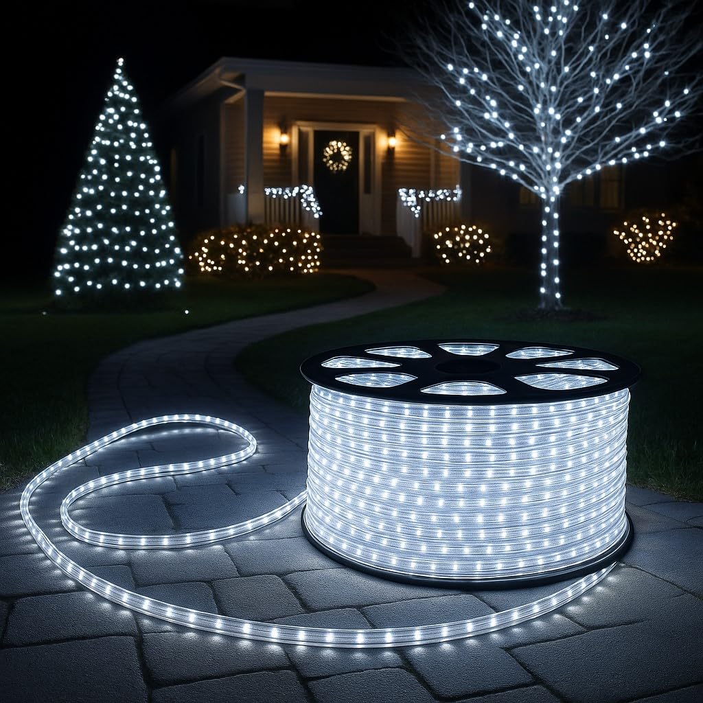 Bande lumineuse LED de 100 mètres, blanc froid 5050, 220V – Haute luminosité et économie d’énergie – Imperméable, flexible et facile à installer - CW578