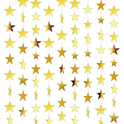 Gold Star Garland Hanging Decorations