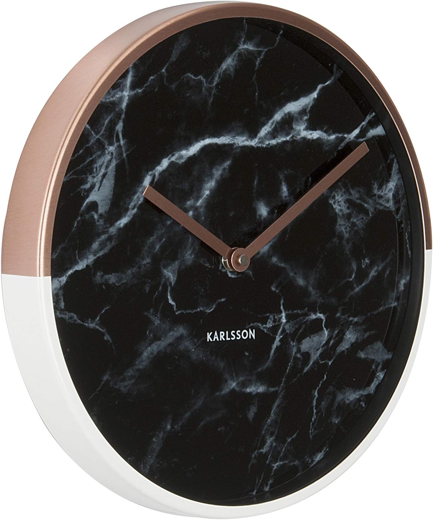 Karlsson, Wall clock, Marble, Black, 5 x 30 x 30 cm