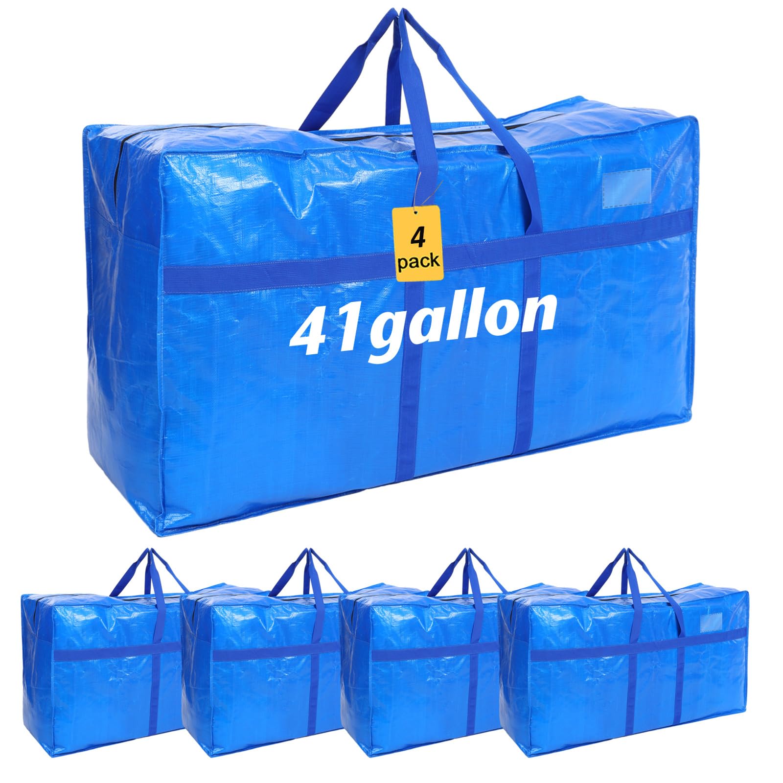 Windyun 4 Pack 41 Gallon Extra Large Moving Bags XXL Heavy Duty Storage Bag