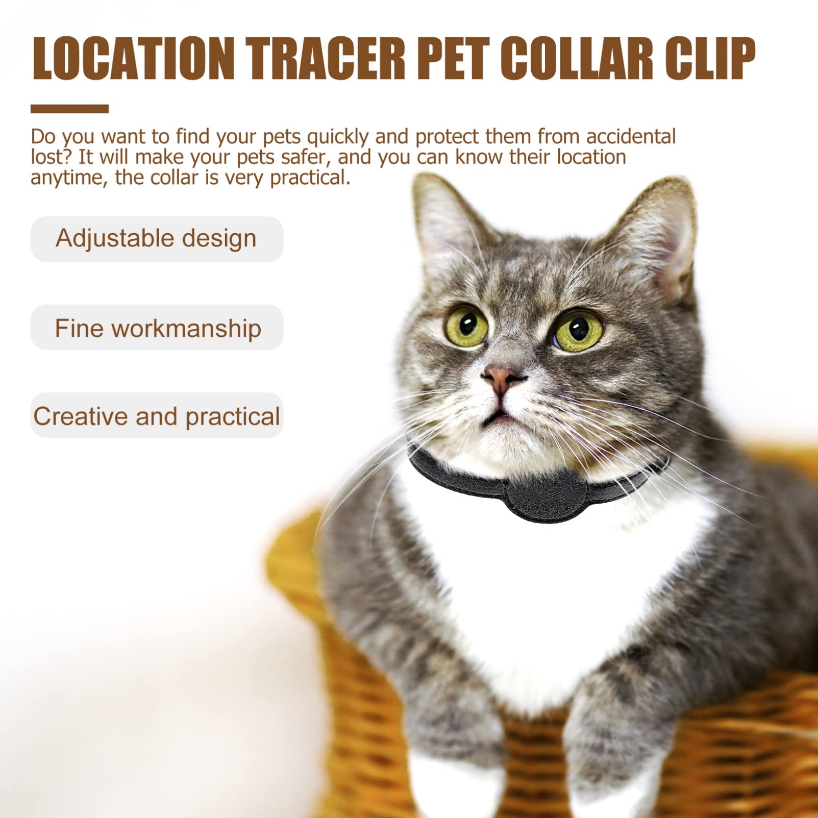 FRCOLOR 5stücke Katzenhalsband Mit Sicherheitsfunktion Verstellbares Tracer-Design Für Haustiere Geeignet Für Und Outdoor-aktivitäten Aus Langlebigem Pu-Material Komfortabel Und Leicht