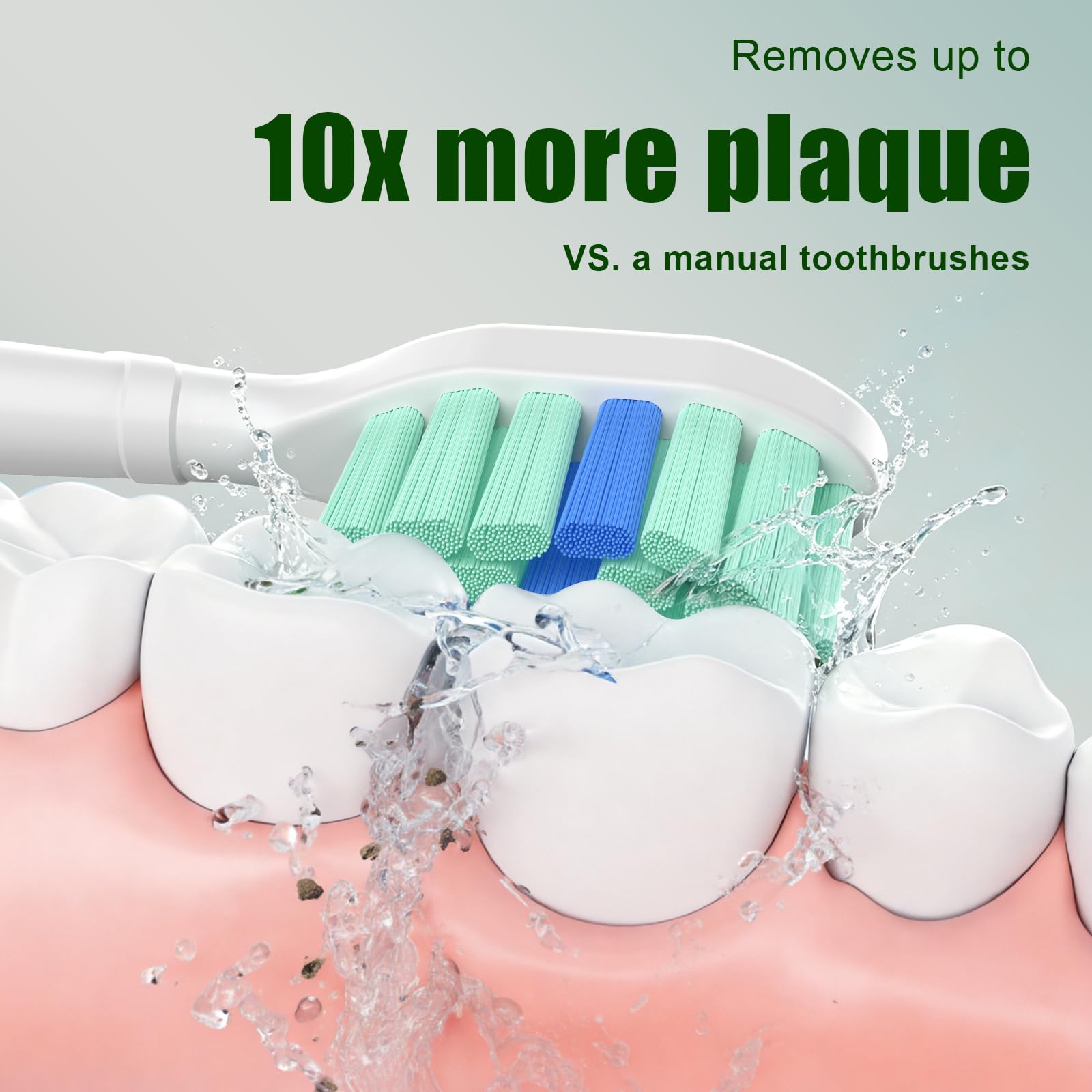 Toptheway Cabezales de repuesto para cepillo de dientes compatibles con Philips Sonicare ProtectiveClean DiamondClean C2 G2 W 4100 5100 HX9023 Control de placa, paquete de 10