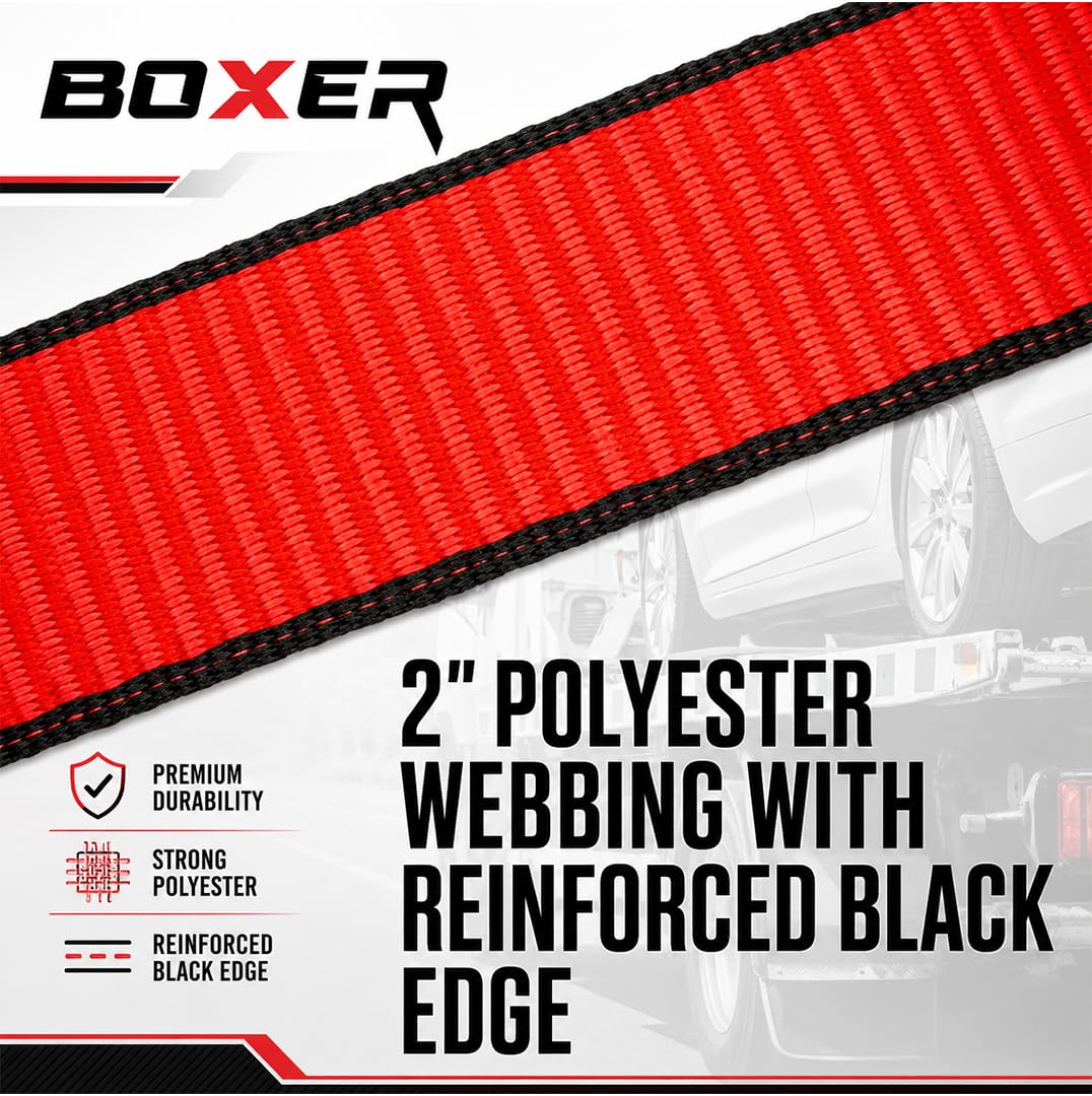Boxer Kit di ancoraggio a 8 punti con estensione a catena, cinghie di traino professionali, resistenza alla rottura di 4,5 kg, lunghezza 4,6 m