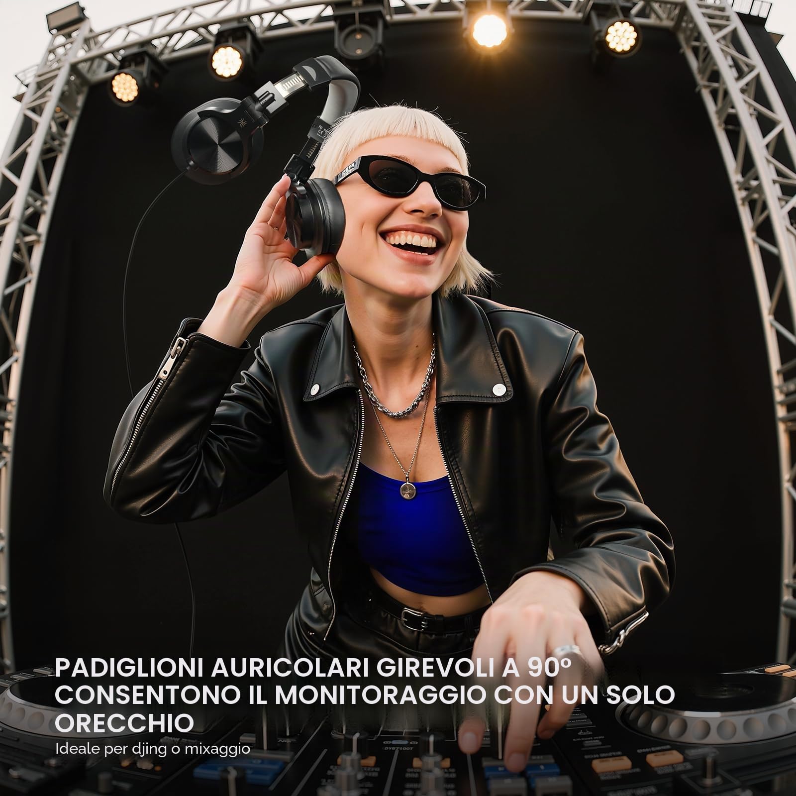 OneOdio Cuffie over-ear cablate A71D, cuffie con microfono da studio, cuffie stereo DJ Hi-Res con design pieghevole, jack da 3,5/6,35 mm per registrazione amplificatore, podcast, mixing, PC, chitarra