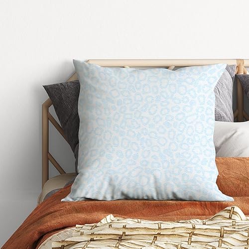 Miniatura 6 de Zyadsinoudor Blue Cheetah Leopard Print Throw Pillow Cover Wildlife Jungle Cushion Cover 24x24in Decorative Pillow Home Cotton Linen Elegant Cushion