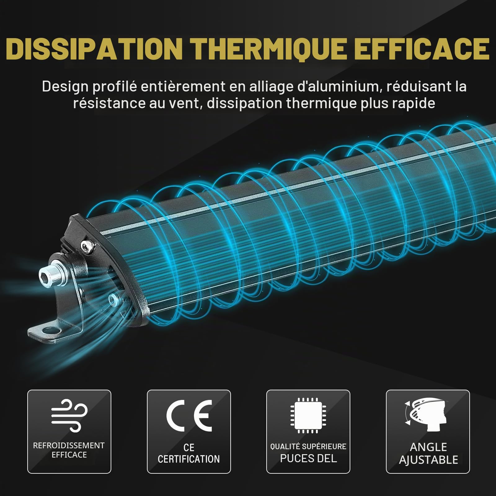 PICAA Une Rangée Barre LED, Ultra-Fine 7 Pouces 22.5cm 30W Rampe a LED | Barre Lumineuse,Faisceau Spot Longue Portée, 12V 24V, hors route Voiture Véhicules 4x4 SUV ATV Camion Tracteur,6000K