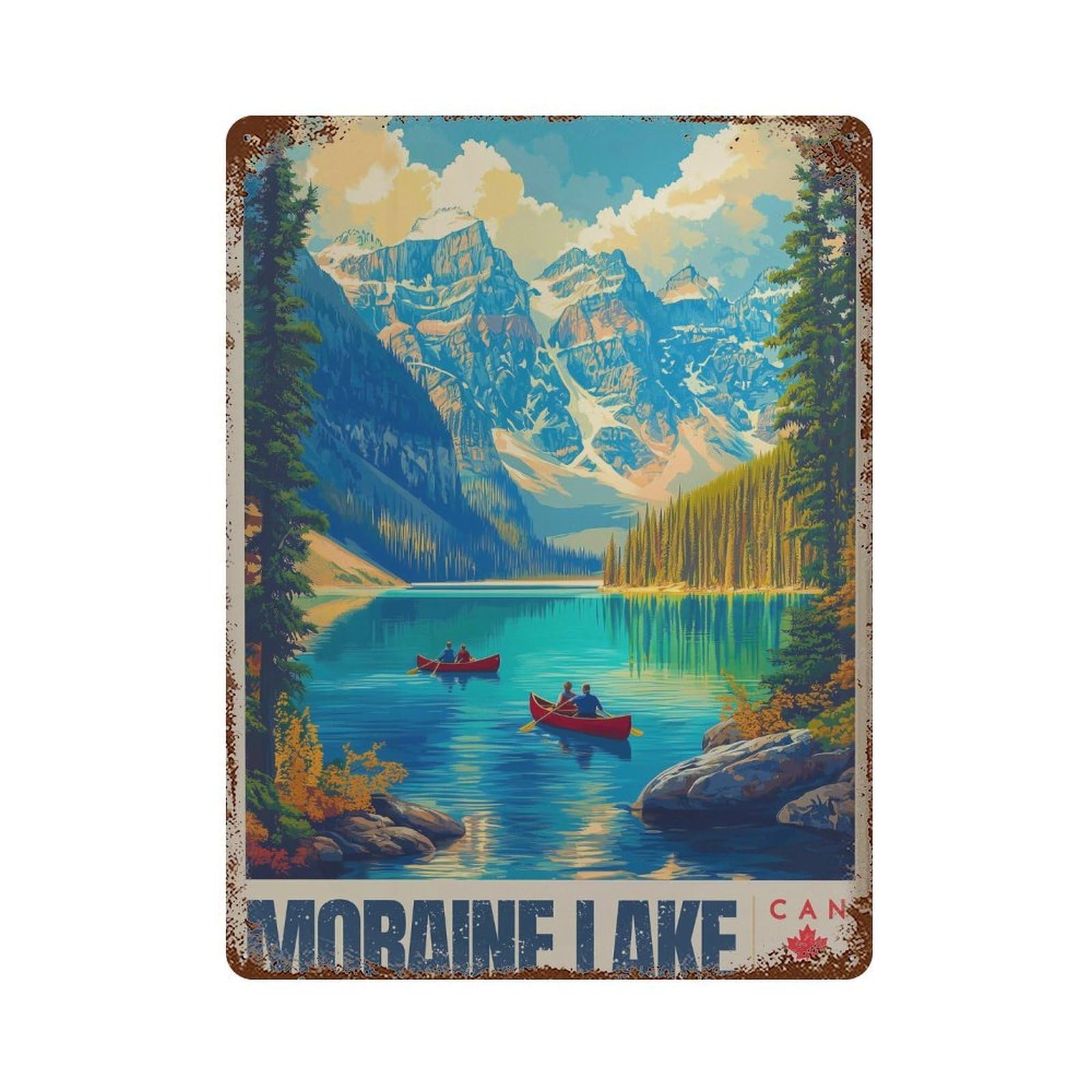 xiaoxiaoshen Moraine Lake Travel Banff British Columbia (2) Wall Decor Art Metal Tin Poster Modern Home Decor Art Home Bar Shop Decorations Vintage Sign 40x30cm