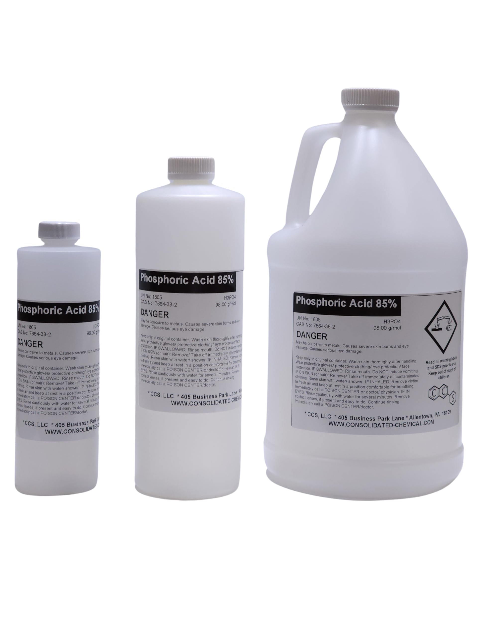 Premium Phosphoric Acid 85% - High Purity Industrial Grade - Multi-Purpose Use for Cleaning, Etching, Rust Removal, and More - 1 Gallon