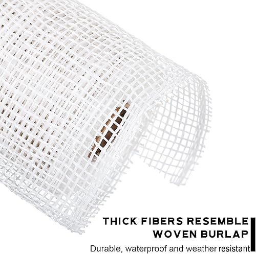 Miniatura 3 de 3 rollos de malla decorativa de arpillera de poliéster de 10 pulgadas de ancho, rollos de cinta decorativa de poliéster para decoración de coronas