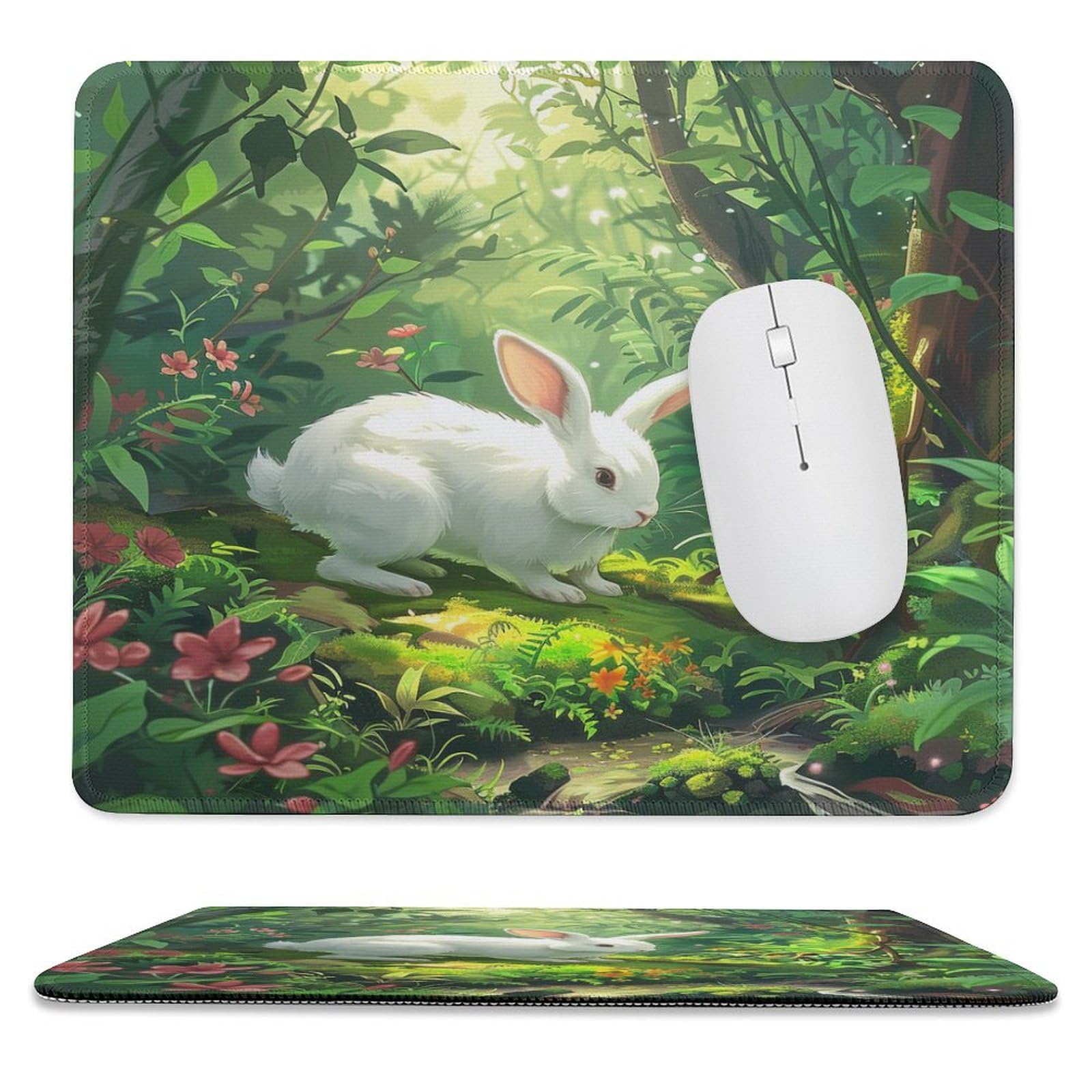 Amazon.com: Watercolor Cartoon Rabbit Mat Mouse Pad Funny Japanese