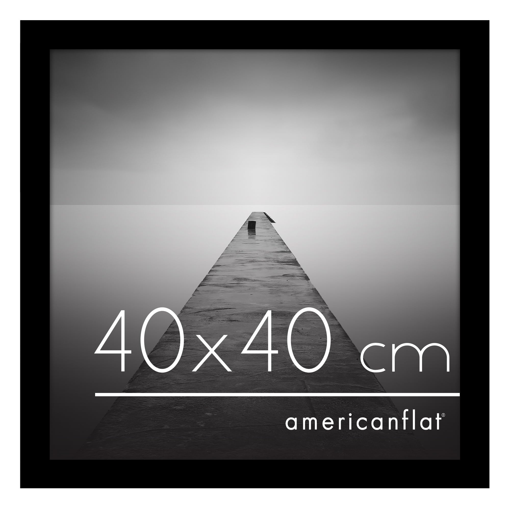 Americanflat - Cornice per poster in legno composito con plexiglass lucido, formato orizzontale e verticale per parete, con elementi di fissaggio inclusi