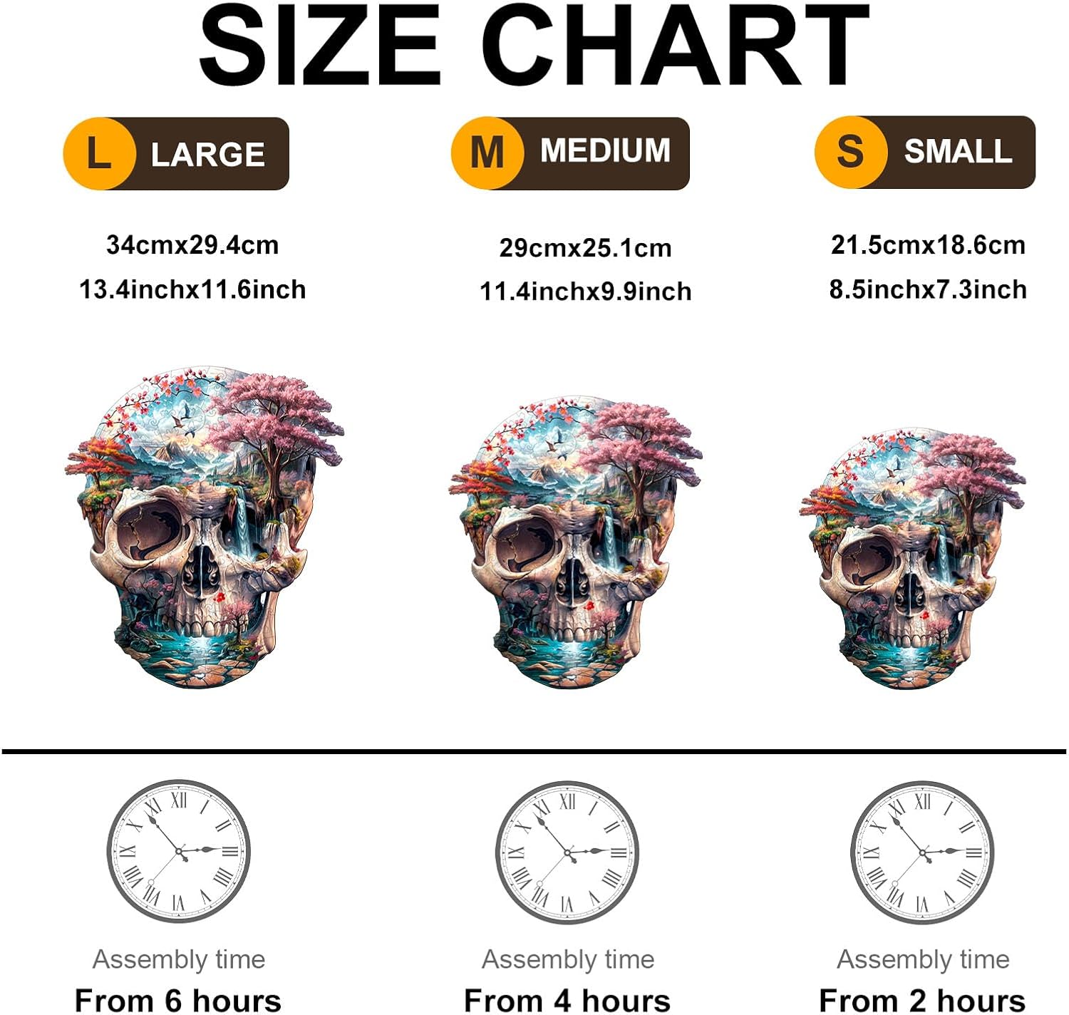 WOODBESTS Wooden Puzzles for Adults (150 Piece, M, 11.4 * 9.9in) Skull's Life Wood Puzzle Adult, Unique Wooden Animal Jigsaw Puzzles, Family Game and Birthday Gifts for Friend