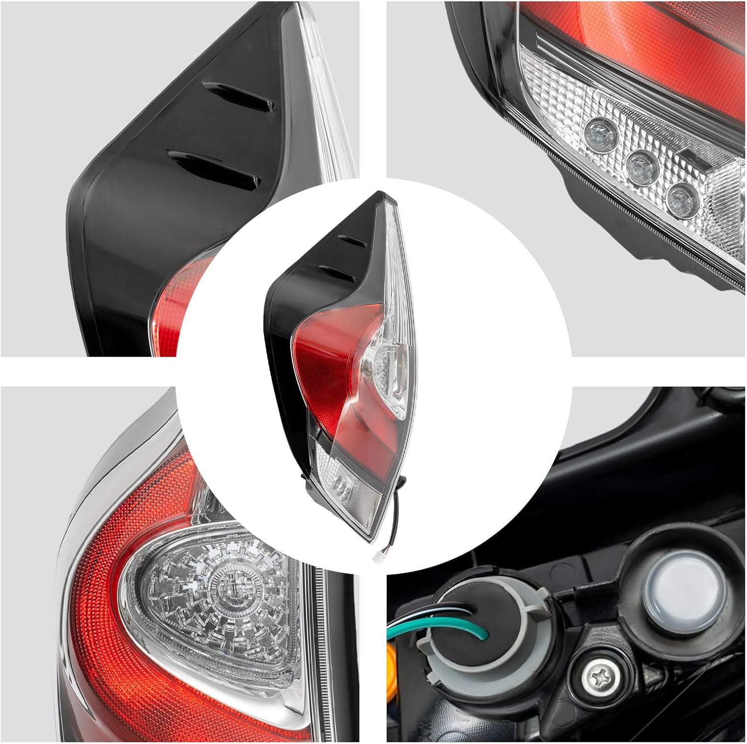 Halogen Tail Lights Lamps for 2018 2019 Toyota Prius C, 8156152D60, Left Side Rear Tail Lamp Taillight Assembly Rear Lights (Left Driver Side)