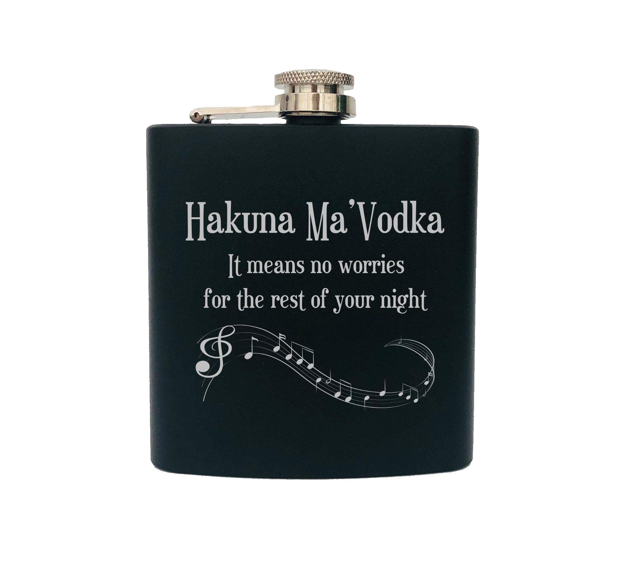 Laser Engraved Series 3 Stainless Steel Powder Coated 6 Oz. Flask Boxed Set w/ 2 Shot Glasses For Whiskey, Vodka, Gin, Scotch, Wedding Favors Party Gift Pocket Travel (Style 1)