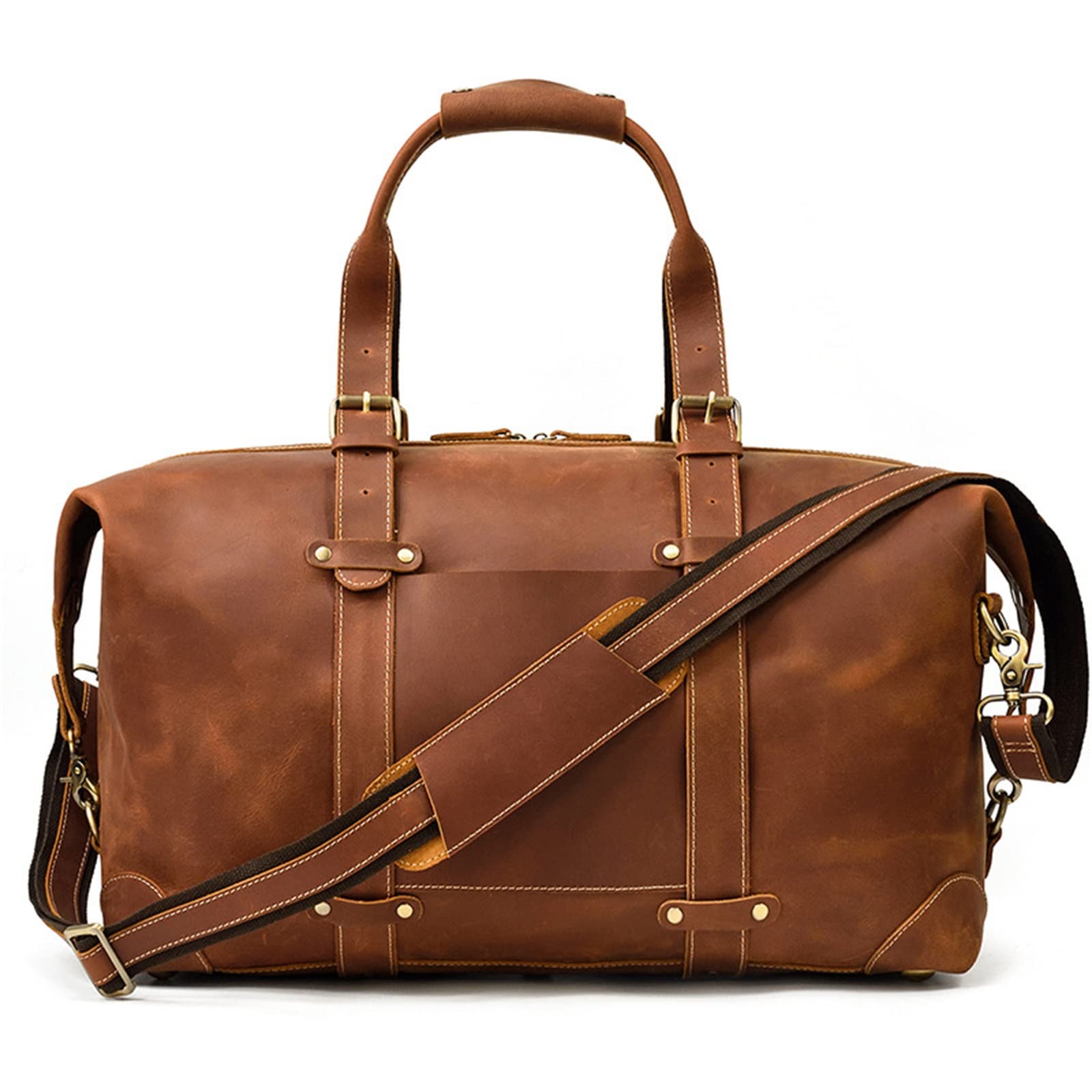 Bolso de Equipaje de Mano para Hombre Bolso de Viaje Cuero for Hombres Bolsas Equipaje Gran Capacidad Retro para Mujeres Hombres