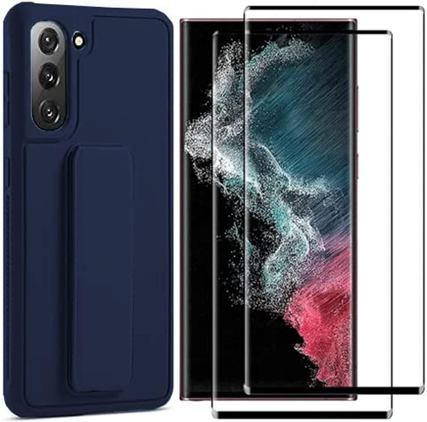 Sponsored Ad – AWH [1+2] Case for Samsung Galaxy Note 4, Note 4 Back Stand Case with Magnet Holder Hand Grip Magnetic Car Mount Anti Scratch Shockproof Cover Case for Galaxy Note 4, Navy)