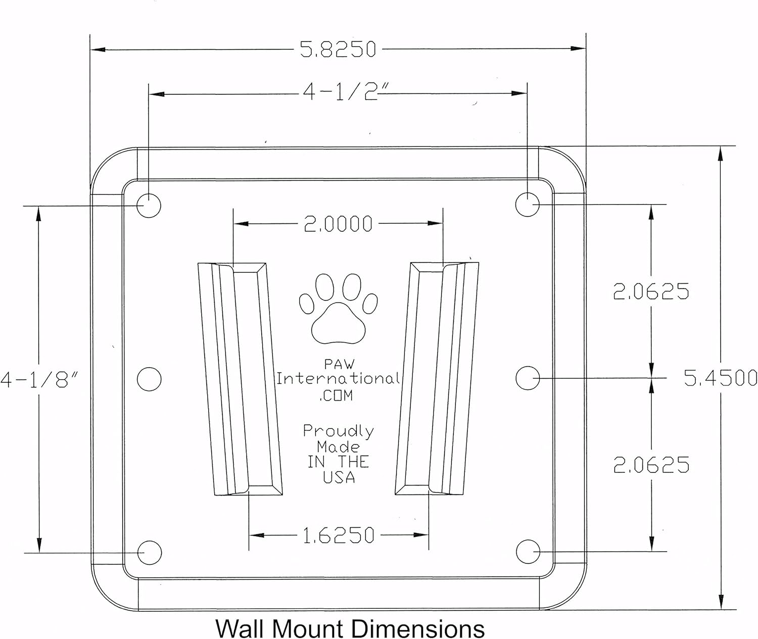 PAW International Polymer (Plastic) RV TV Bracket System; WHITE 2 pc Set: 1-TV Bracket (VESA 100x100mm), 1-Wall Mount | see video How to Measure your TV VESA Bolt Pattern | Won't work w/STEEL Brackets