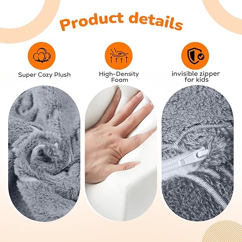 Miniatura 7 de MeMoreCool Sofá para niños que brilla en la oscuridad – Sillón convertible 2 en 1 y tumbona para siestas, estampado de perros, liviano, lavable