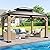 SOLUMIA 10'x12' Wood Gazebo, Outdoor Hardtop Gazebo Cedar Double Roof Permanent Pavilion with Galvanized Steel for Patio Backyard and Garden, Weather-Resistant and Spacious