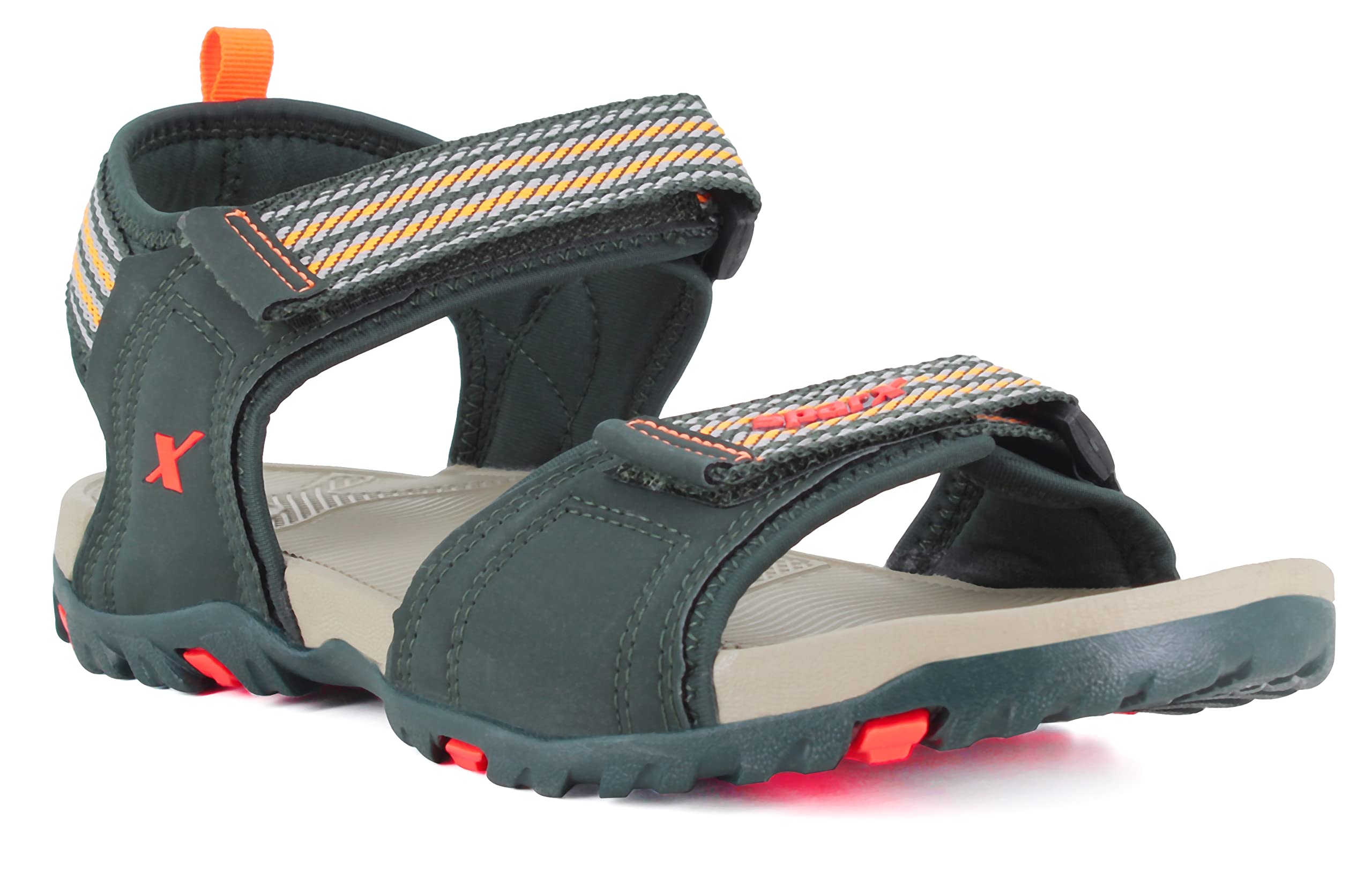 SPARX Men SS-562 Forest Green Neon Orange Floater Sandals (Size - 9) (B0C5HJDNWD) Amazon Price History, Amazon Price Tracker